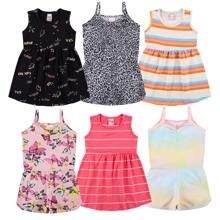 Vestido Infantil De Cotton ou Macaquinho Kit 5 Peças Sortidas