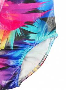 Leotardos de ballet y gimnasia para niñas preadolescentes con diseño de efecto de color, esquema de colores aleatorio, prendas activewear - Multicolor - Ver 4
