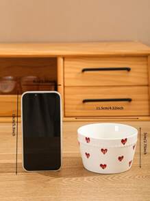 1 pieza Conjunto de vajilla de cerámica con estampado de lunares al estilo campestre, incluye bol de arroz, bol creativo para ramen, bol ensalada, usado como decoración del hogar, para aperitivos, frutas secas, ensaladas, apto para exterior, hogar, cocina, fiesta, cumpleaños, regalo, suministros escolares