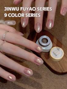 12克缎面镜面水光猫眼凝胶指甲油，闪亮全息可卸UV磁性猫眼指甲油，适用于美甲沙龙光疗凝胶DIY居家美甲 - 彩色 - 查看 13