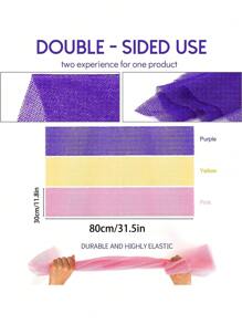 1pc African Bath Sponge - Long Mesh Body Exfoliating Sponge, Shower Scrubber For Smooth Skin (Pink, Yellow, Purple, Black) - Great Gift Idea Home Bathroom Decor Back To School