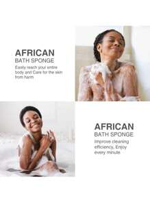 1pc African Bath Sponge - Long Mesh Body Exfoliating Sponge, Shower Scrubber For Smooth Skin (Pink, Yellow, Purple, Black) - Great Gift Idea Home Bathroom Decor Back To School