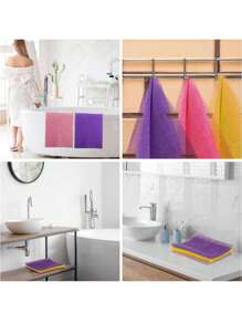 1pc African Bath Sponge - Long Mesh Body Exfoliating Sponge, Shower Scrubber For Smooth Skin (Pink, Yellow, Purple, Black) - Great Gift Idea Home Bathroom Decor Back To School