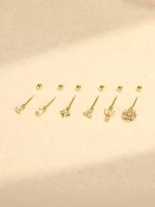 1Pc Bugadi Earring Upper Ear Cliff Asymmetric Pendant 925 Sterling Silver Earring For Women Luxury Style Ball Threaded Piercing Stud Earring Perfect For Daily Wear/Party Bridal Jewelry Fine Jewelry - Multicolor - View 3