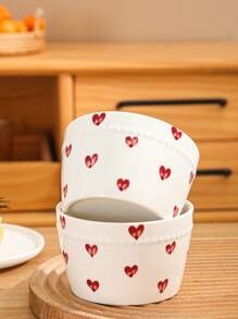 1 pieza Conjunto de vajilla de cerámica con estampado de lunares al estilo campestre, incluye bol de arroz, bol creativo para ramen, bol ensalada, usado como decoración del hogar, para aperitivos, frutas secas, ensaladas, apto para exterior, hogar, cocina, fiesta, cumpleaños, regalo, suministros escolares