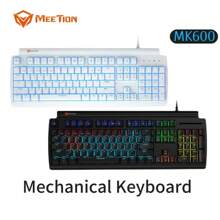 1 bàn phím chơi game cơ học có đèn, bàn phím máy tính kích thước đầy đủ với âm thanh Clickity-Clack, tương thích cắm và chạy với máy tính để bàn và máy tính xách tay - trục màu xanh đen - Xem 2