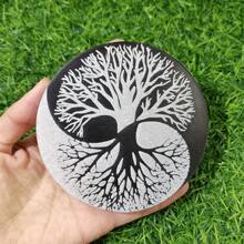 1PC 10CM Natural Crystal Selenite Slice Slab Sun Moon White Gypsum Charging Plate Cleansing Tree Of Life Energy Stone Meditation Divination Fengshui