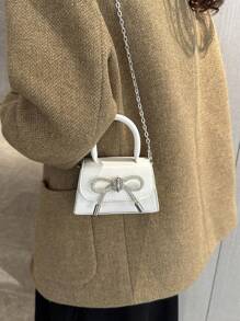 Túi xách mini thời trang cho nữ, Túi đeo vai thời trang mới 2025, Túi đeo chéo thời trang cho bé gái - trắng - Xem 8