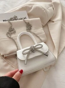 Túi xách mini thời trang cho nữ, Túi đeo vai thời trang mới 2025, Túi đeo chéo thời trang cho bé gái - trắng - Xem 3