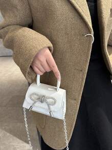 Túi xách mini thời trang cho nữ, Túi đeo vai thời trang mới 2025, Túi đeo chéo thời trang cho bé gái - trắng - Xem 2