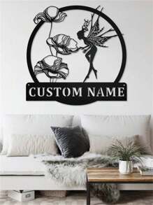 定制锻铁与个性化的童话剪影童话主题美人鱼剪影童话剪影墙非常适合家庭花园厨房餐厅装饰户外锻铁作品非常适合庆祝和礼物艺术奢华风格派对装饰节日礼物送给家人和朋友节日礼物庆祝美丽 - 黑色 - 查看 3