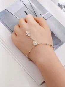 Pulseira Decenário Virgem De Guadalupe Com Contas De Rosário Tricolor