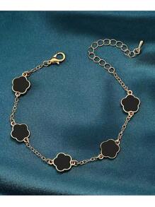 跨境五瓣花女士手鍊,獨特設計,優雅瓣形吸引人的簡約多用珠寶