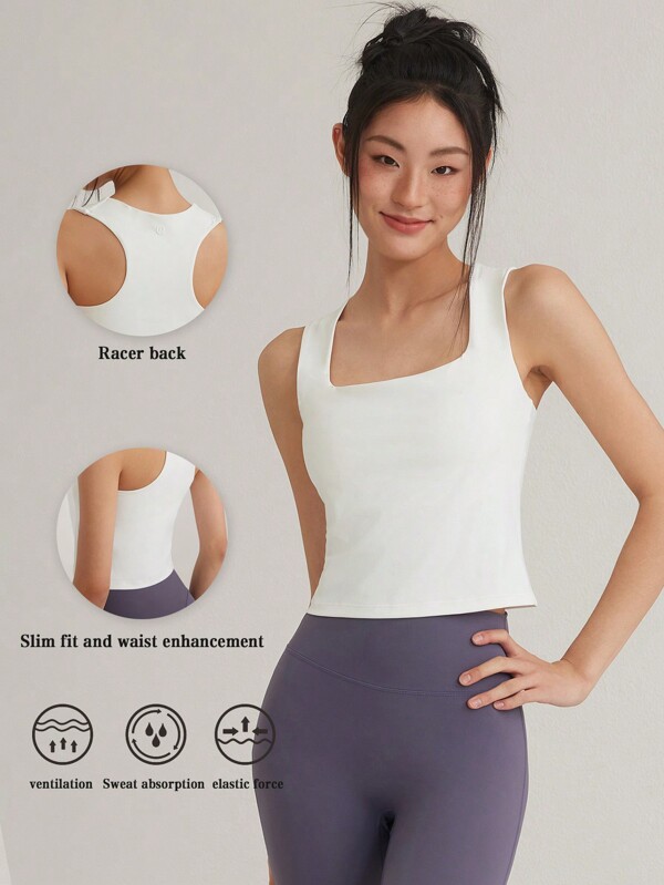 RUNNING GIRL Women's Sports Cami, Crisscross Back Fixed Cup Breathable Moisture Wicking Yoga Tank Top