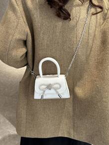 Túi xách mini thời trang cho nữ, Túi đeo vai thời trang mới 2025, Túi đeo chéo thời trang cho bé gái - trắng - Xem 6