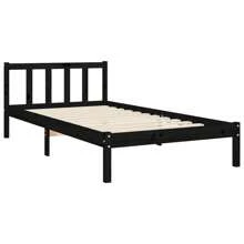 Solid Wood Pine Single Bed Frame Black 90x190 Cm No Mattress Included - Black - View 8