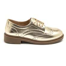 Fashionable Casual Retro Metal Flat Shoes - Gold - View 2