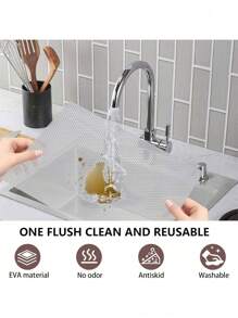 1 卷厨房橱柜搁板衬垫冰箱衬垫，防水防油厨房橱柜衬垫，耐用塑料抽屉垫 EVA 材料，搁板用非粘性冰箱衬垫 - 透明廚房墊紙 - 查看 4