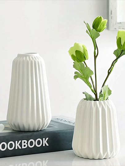 Ceramic Vase, Home ation Wit ative Vertical Gestreepte ation, Bedroom, Office, Living Room, Bathroom, Tafel Centerpiece, Best Birthday Graduation Back To School Room Supplies Flower Vase Glass view 9