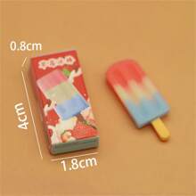 5 pièces/10 pièces Assortiment aléatoire de mini modèles réalistes de sucettes glacées, jouets décoratifs, set de jeu d'aliments miniatures