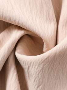 1pc Tween Girls Long Sleeve Polo Collar Waist Ribbon Mesh Contrast Dress