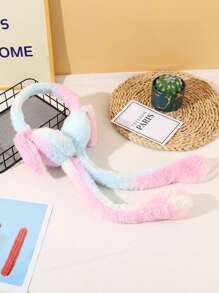 1 件儿童纯色可爱兔耳朵可动耳套，温暖又有趣的耳套，适合秋冬季 - 1PC - 查看 3