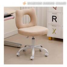 WAHSON OFFICE CHAIRS 1PC Wahson Kids Desk Chair Children's Bedroom Chair With Wheels Height Adjustable Kids Desk Chair, Kids Desk Chair For Bedroom, Faux Fur, Blue - Khaki - View 2