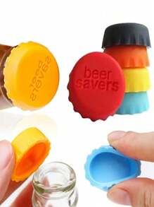 12pcs Reusable Silicone Bottle Caps, Fit For Beer, Sauce, Soda, Cola Bottles, Wine Stoppers - Multicolor - View 2