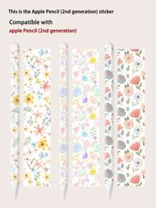 一套3张花卉蝴蝶叶子图案的Apple Pencil贴纸，采用优质防水防刮PVC材料制成，兼容Apple Pencil 2。既能保护笔身表面，又能增添个性化装饰。易撕易贴设计。尺寸：6.25 x 3.85英寸。 - 彩色 - 查看 9