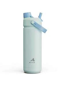 Botella de agua aislada de 18 oz con pajita 2 en 1 y tapa con boquilla, mantiene el frío las 24 horas, a prueba de fugas, botella de agua de acero inoxidable de doble pared para deportes, gimnasio, viajes y escuela