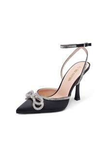 DREAM PAIRS Women's High Heels Destiny Closed Toe Strappy Heels Sexy Rhinestone Ankle Strap Pumps Wedding Bridal Party Dress Shoes - 黑色 - 查看 1