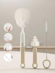 Silicone Baby Bottle Brush, Nipple & Straw Cleaning Tool, Bottle Brush Cleaner Set