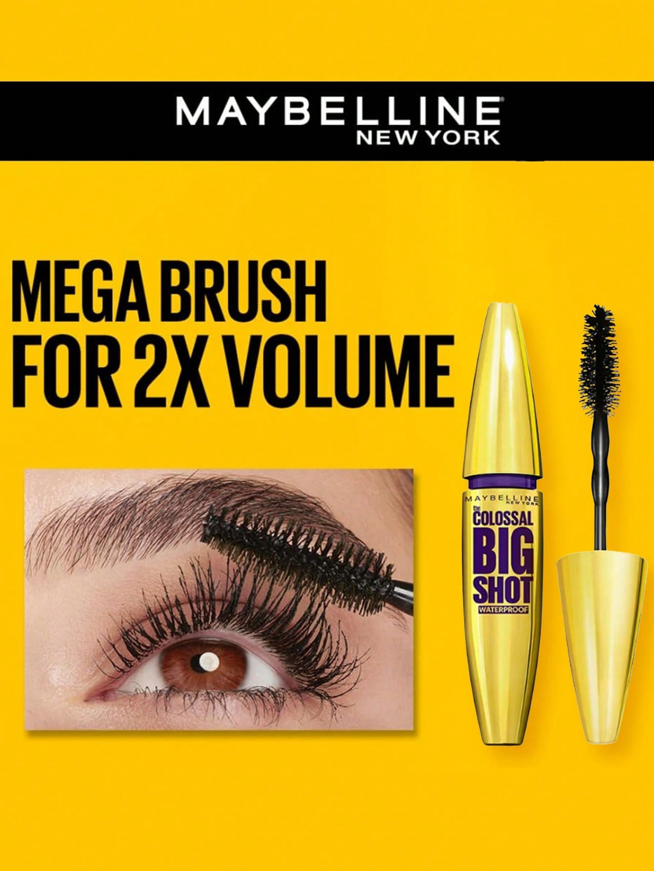 Maybelline ماسكارا طويلة وملتوية مقاومة للماء، لا...