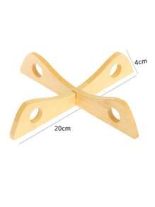 1pc Wooden Pot Stand Holder, Rectangular Bamboo Material Cross Shaped, Anti Scald Trivet Mat Draining Rack