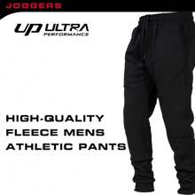 3 Pack Fleece Active Tech Joggers For Men, Mens Sweatpants With Zipper Pockets - Heather Grey / Navy / Black - View 3