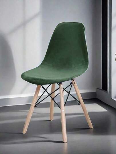 1PC, 2pcs,Solid Color Silver Fox Velvet, Velvet, Chair Cover, Elastic Shell Chair Cover, Nordic Makeup Stool, Wear Resistant To Dirt And Cat PAWS, Household Items, Solid Color, Backrest Chair, Cushion Cover, Suitable For Hotel Home Restaurant