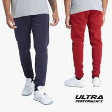3 Pack Fleece Active Tech Joggers For Men, Mens Sweatpants With Zipper Pockets - Black / Navy / Wine - View 5