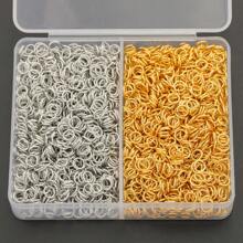 Assortiment de découverte pour la création de bijoux : anneaux ouverts blancs et dorés de 4 mm/5 mm/6 mm/7 mm/8 mm/10 mm, fermoirs mousquetons, anneaux fermés, pour bracelets, colliers, porte-clés, cadenas, fournitures pour bijouterie faite main