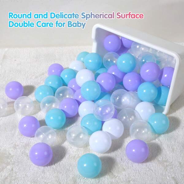 100 piezas de bolas de plástico multicolor de 5,5 cm para tienda de juegos de niños con bolsa de malla de almacenamiento