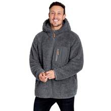 City Comfort Fleece Hoodie Fluffy Zip Up Jacket - Grey - View 1