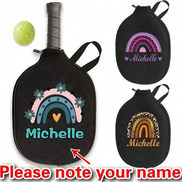 Personalized Name Free Custom Pickleball Paddle Storage Bags, Portable, And Spacious Storage For Pickleballs, Table Tennis, And Tennis Rackets - Perfect For Outdoor Enthusiasts And Athletes
