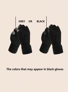 2pcs/Set Winter Knitted Hat & Gloves Set, Thickened Touch Screen Gloves & Skull Cap, Suitable For Men & Women (Random Color), Perfect Gift For Her On New Year & Valentine's Day, Warm Outdoor Travel Beanie Hat Winter Accessories Winter Outfits Valentines Gift