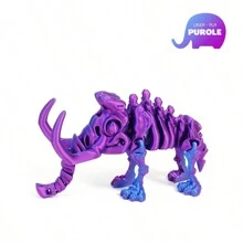 3D Printed Mammoth Action Figure - Elastic Movable Mammoth Model - Mammoth Statue With Flexible Joints - Collectible For Enthusiasts - Desktop Display - Birthday/Holiday Gift - Multicolor - View 16