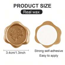 10/30pcs Eucalyptus Leafs Wax Seal Stickers Self-Adhesive Wedding Invitation Envelope Seal Golden Stickers For Decorating Wedding Invitations, Christmas, Gifts - Gold - View 10