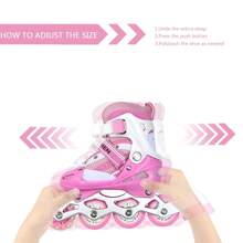 Inliner Schlittschuhe 2 in 1,Verstellbare Inline-Skates Inline Rollschuhe Jungen Mädchen Anfänger Damen Herren - Pink - View 8