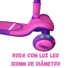 Patinete Infantil dobrável com Led 3 rodas até 50Kg Dream Light Azul