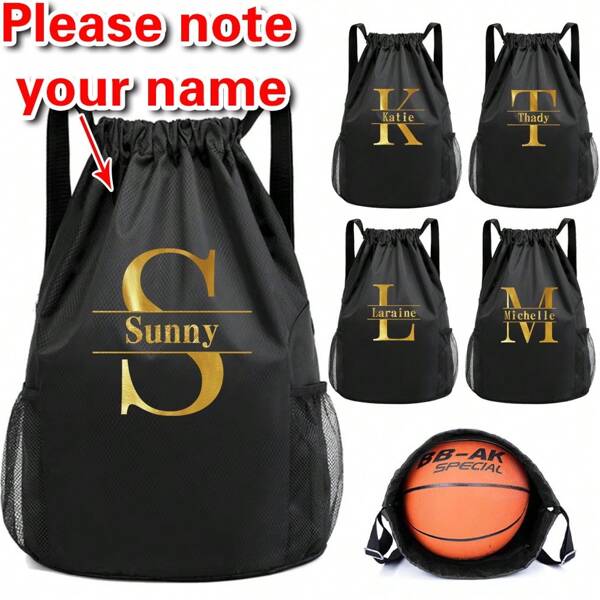 Customized Exclusive Sports Backpack Drawstring Backpack Suitable For Carrying Basketball&Soccer, Stylish And Large Capacity Suitable For Sports, Lightweight Hiking And Waterproof Backpack Portable Pets For Going Out