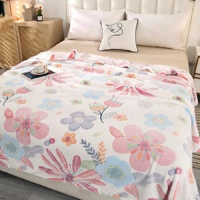 1 chiếc chăn in hoa sang trọng, mềm mại và thân thiện với làn da, đa chức năng cho ghế sofa, phòng ngủ