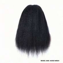 Kinky Straight Wig 360 Lace Closure Wigs Human Hair Yaki Straight Wig Lace Closure Wig Brazilian Human Hair Wigs For Women 180% Density Wig Natural Color (20inch, Kinky Straight Wig) - Natural & Black - View 5