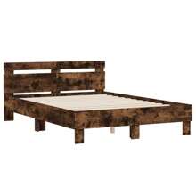 Smoked Oak Bed Frame 120x200 Cm Modern Design No Mattress Included - Brown - View 5